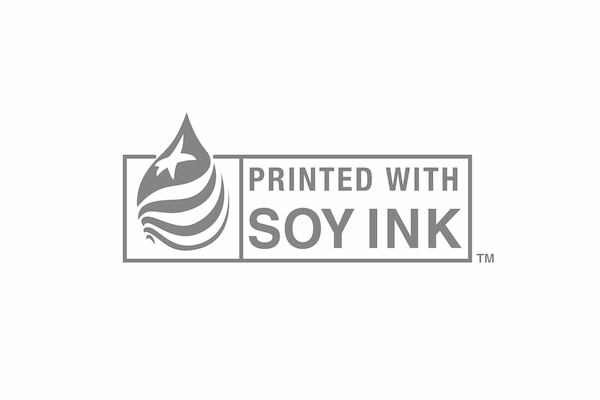 Soy Ink Seal, Soy ink is made from soybeans. Compared to traditional petroleum-based ink, soy-based ink is accepted as more environmentally friendly.